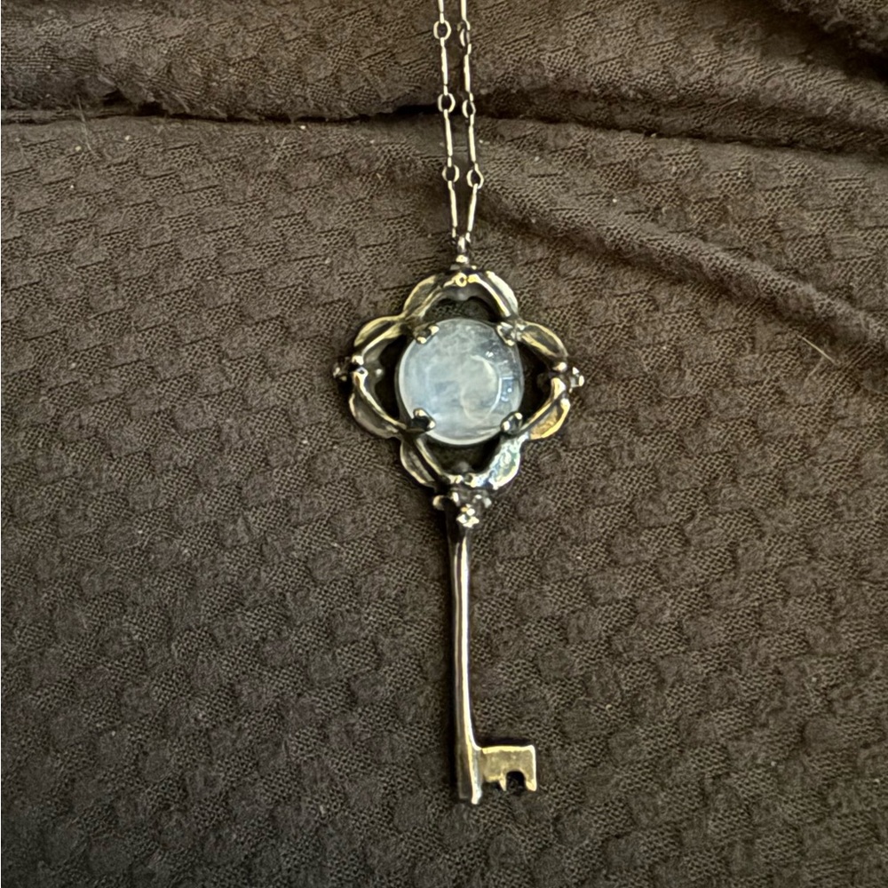 bloodmilk hecate key necklace, moonstone.
